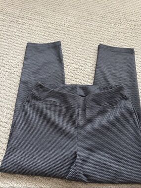 Women's Straight-Leg Micro-Check Pants in Charcoal